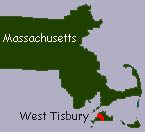 Location of West Tisbury, Massachusetts